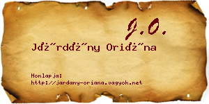 Járdány Oriána névjegykártya
